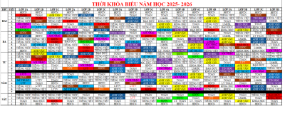 THỜI KHÓA BIỂU NĂM HỌC 2025 - 2026